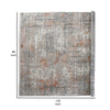 Trix 8 x 10 Large Area Rug Distressed Gray Cream and Orange Cotton By Casagear Home BM312338