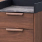 Evis 53 Inch Sideboard Server Console 2 Cabinets Stone Top Walnut Brown By Casagear Home BM312376