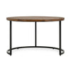 Nesting Coffee Table Set of 2 Natural Brown Wood Black Iron Frame By Casagear Home BM312421