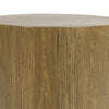 Cecil 22 Inch Side End Table Round Oak Veneer Plinth Base Warm Brown By Casagear Home BM312424