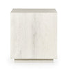 Cecil 22 Inch Side End Table Square Oak Veneer Plinth Base White Wash By Casagear Home BM312429