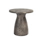 Kole 16 Inch Outdoor Accent Side Table, Concrete Round Top, Dark Gray By Casagear Home