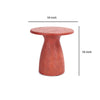 Kole 16 Inch Outdoor Accent Side Table Concrete Round Top and Base Red By Casagear Home BM312451