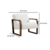 34 Inch Accent Chair White Polyester Upholstery Ash Wood Frame Brown By Casagear Home BM312461