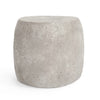 24 Inch Outdoor End Table, Concrete Hollow Base and Round Top, Light Gray By Casagear Home