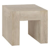 Elsa 24 Inch End Table, Square, Dovetail Details, Meadow White Cracked Oak By Casagear Home