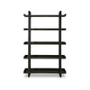 Franz 78 Inch Bookcase 5 Display Shelves Black Metal Bracket Brown Wood By Casagear Home BM312482