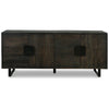 Franz 64 Inch Sideboard Accent Cabinet 4 Doors Mango Wood Black Base By Casagear Home BM312483