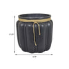 Rave 17 Inch Planter Pumpkin Like Shape and Rope Details Black Resin By Casagear Home BM312531