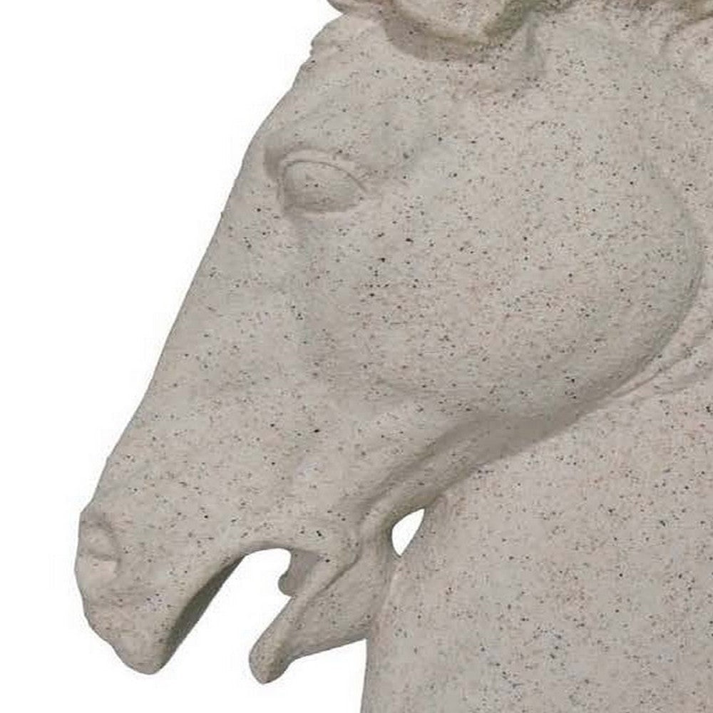 25 Inch Horse Head Figurine Statuette Lifelike Design White Resin By Casagear Home BM312544