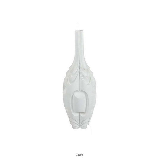 Helly 28 Inch Decorative Vase, Intricate Inset Details, Modern White Resin By Casagear Home