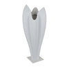 24 Inch Accent Vase Tulip Design Square Base Modern White Resin Finish By Casagear Home BM312554