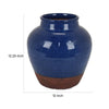 Venny 12 Inch Ceramic Flower Vase Two Tone Antique Blue and Brown Finish By Casagear Home BM312586