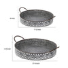 18 20 Inch Set of 2 Round Serving Trays with Handles Galvanized Gray Iron By Casagear Home BM312614