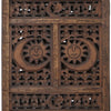 71 4-Panel Hand Carved Sun and Mood Room Divider Screen Brown By Benzara nau-sh15811