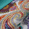 3 Piece King Size Cotton Quilt Set with Paisley Print Teal Blue By Casagear Home BM42335