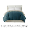 Genoa Twin Size Box Quilted Reversible Comforter The Urban Port Blue and Gray BM46024