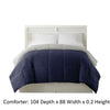 Genoa King Size Box Quilted Reversible Comforter The Urban Port Silver and Blue BM46029