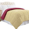 Genoa Queen Size Box Quilted Reversible Comforter The Urban Port Pink and Beige BM46034