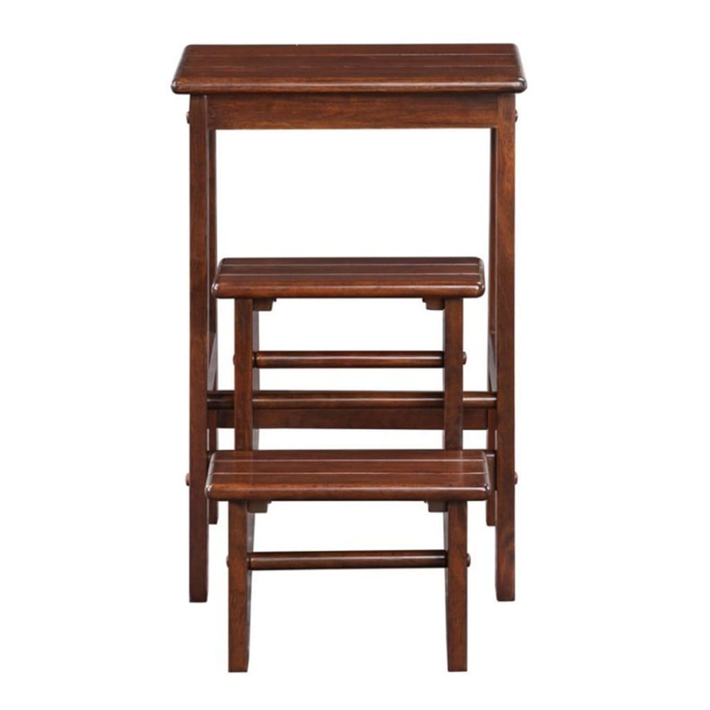 3 Step Wooden Frame Stool with Safety Latch Brown By Casagear Home BM61440