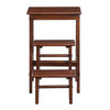 3 Step Wooden Frame Stool with Safety Latch Brown By Casagear Home BM61440