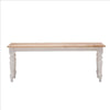 Grained Rectangular Wooden Bench with Turned Legs Natural Brown and White by Casagear Home BM61451