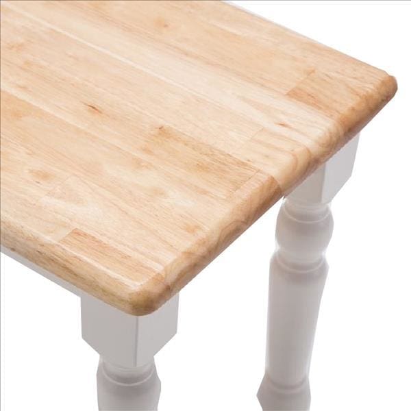 Grained Rectangular Wooden Bench with Turned Legs Natural Brown and White by Casagear Home BM61451