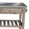 2 Drawers Wooden Frame Kitchen Cart with Metal Top and Casters Brown and Gray By The Urban Port BM61463