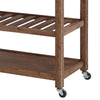 2 Drawers Wooden Frame Kitchen Cart with Metal Top and Casters Brown and Gray By The Urban Port BM61463