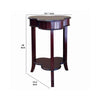 18 Wooden Clover Shape End Table with Flared Legs in Cherry Brown by Casagear Home BM94694