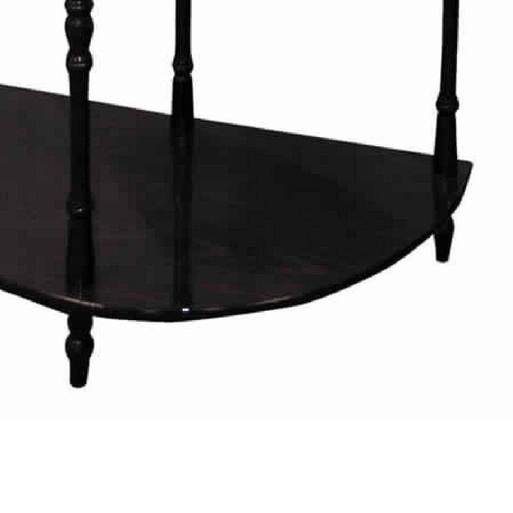 23 3-Tier Half Table with Turned Legs in Dark Brown by Casagear Home BM95317