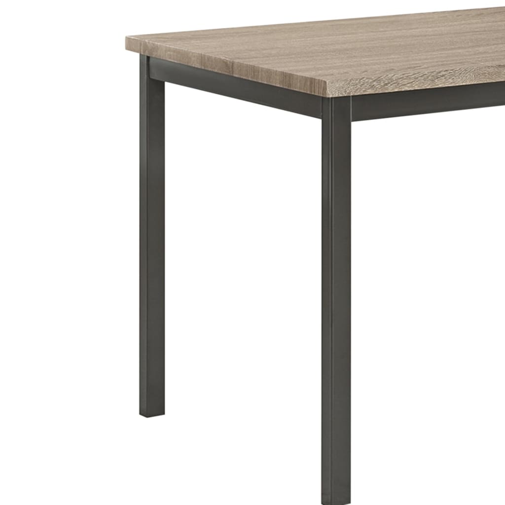 Contemporary Metal Dining Table With Wooden Top Gray & Black By Coaster CCA-100611