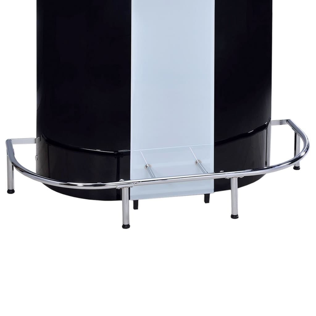 Contemporary Bar Unit With Frosted Glass Top White And Black CCA-100654