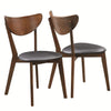 Quaint Dining Side Chair with curved Back Brown & Black Set of 2 CCA-105362