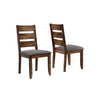 Wooden Ladder Back Dining Chair, Gray & Brown, Set of 2