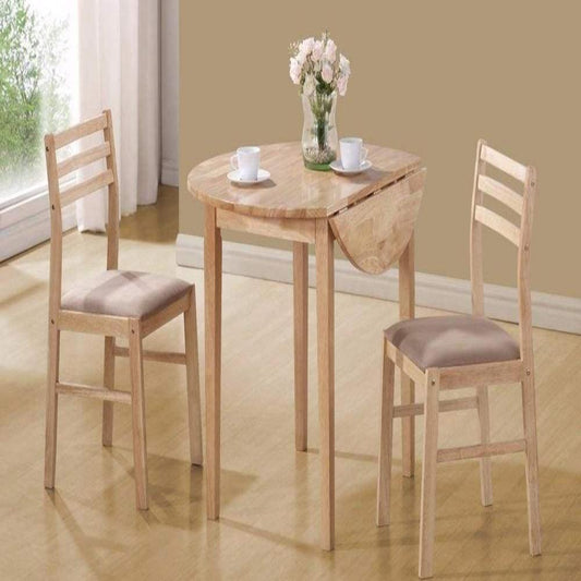 Sophisticated 3 Piece Wooden Table And Chair Set, Brown