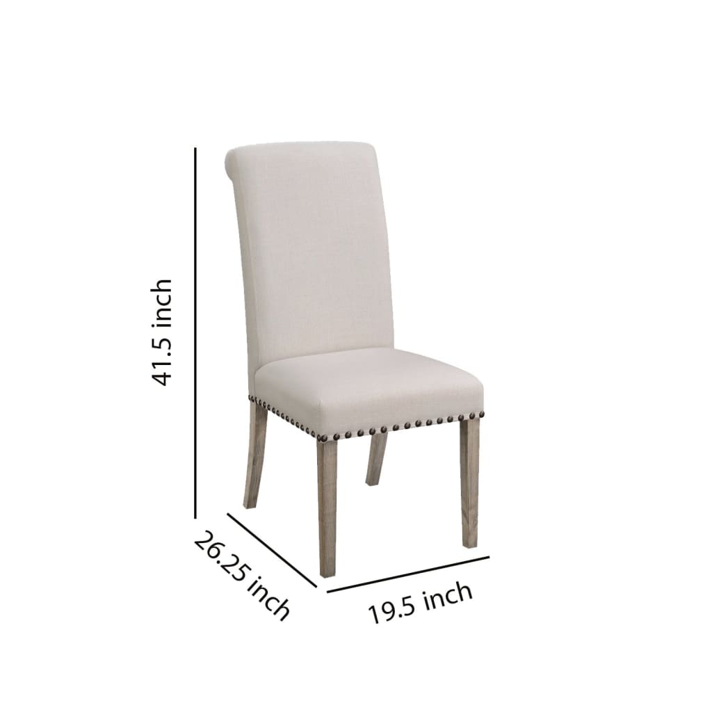 Rolled Back Parson Dining Chair Beige Set of 2 CCA-190152