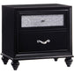 Two Drawers Wooden Night Stand with Acrylic Drawer Front Black CCA-200892