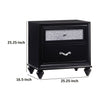 Two Drawers Wooden Night Stand with Acrylic Drawer Front Black CCA-200892