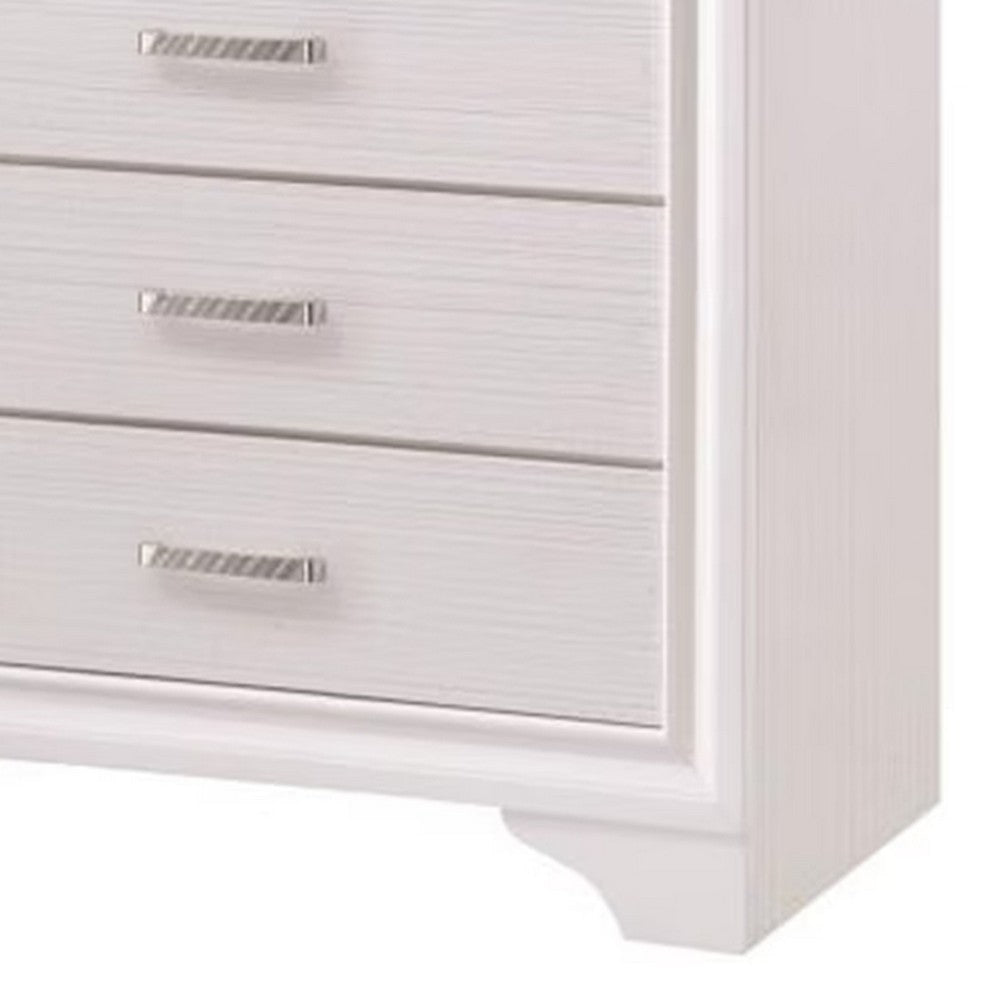 Wooden Drawer Chest with Hidden Jewelry Tray White By Casagear Home CCA-205115