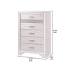 Wooden Drawer Chest with Hidden Jewelry Tray White By Casagear Home CCA-205115