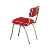 Leather Upholstered Metallic Retro Dining Side Chair Red Set of 2 CCA-2450R