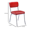 Leather Upholstered Metallic Retro Dining Side Chair Red Set of 2 CCA-2450R