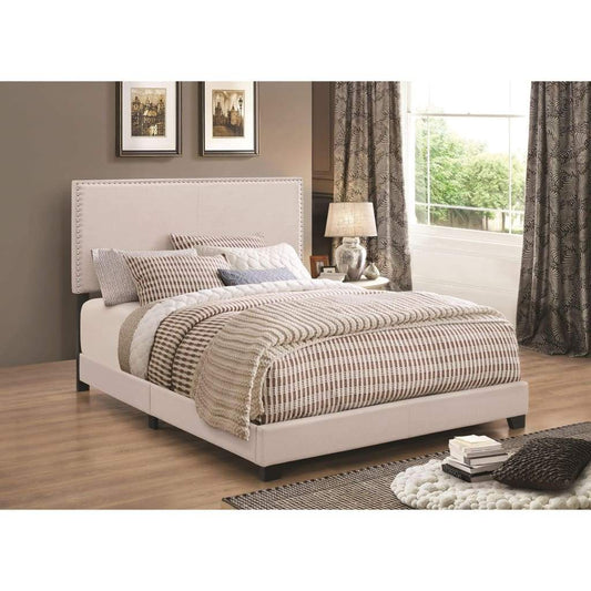 Explicitly Crisp Upholstered Cal King Bed, Ivory