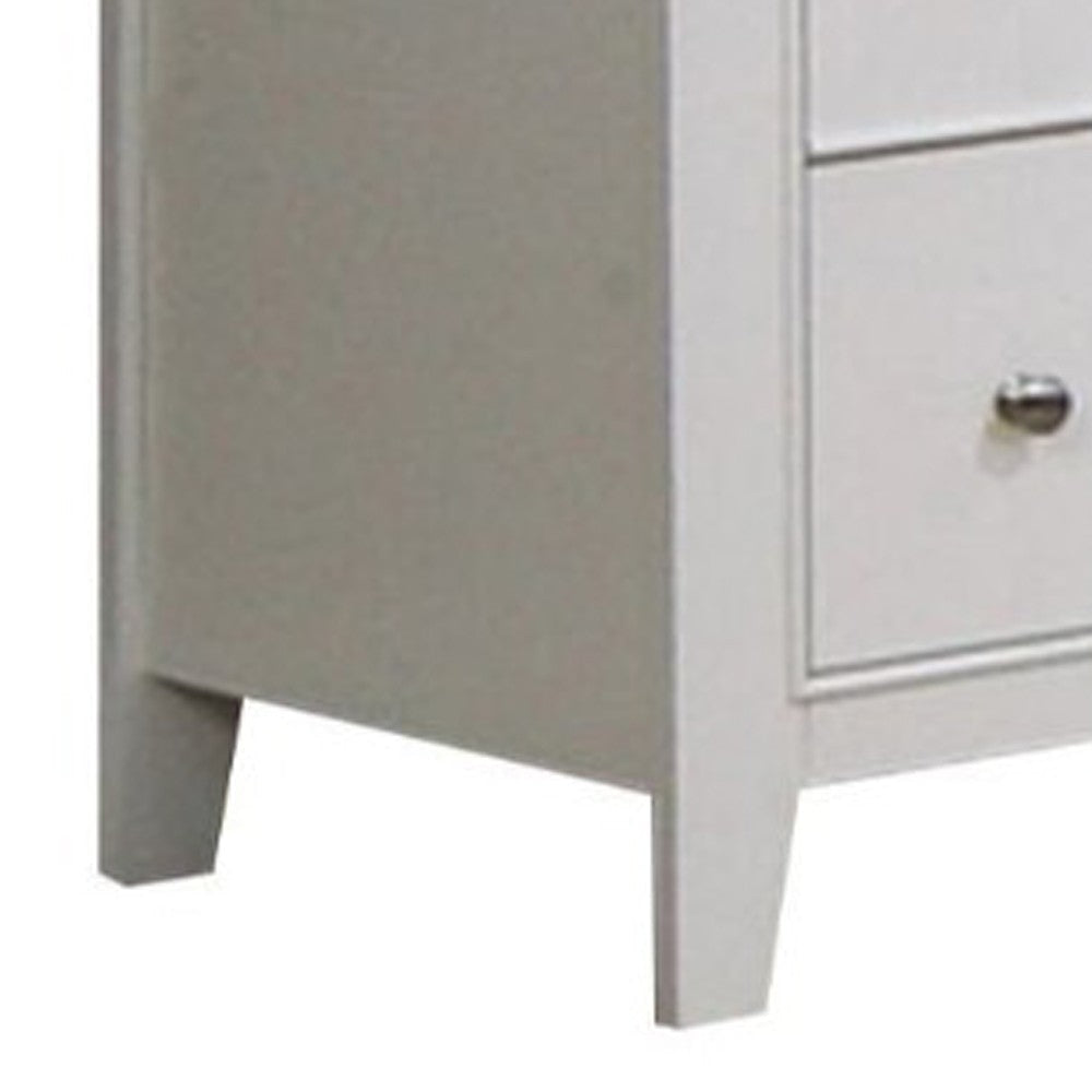 53 Inch Wood Dresser 6 Drawers Metal Knobs White By Casagear Home CCA-400233