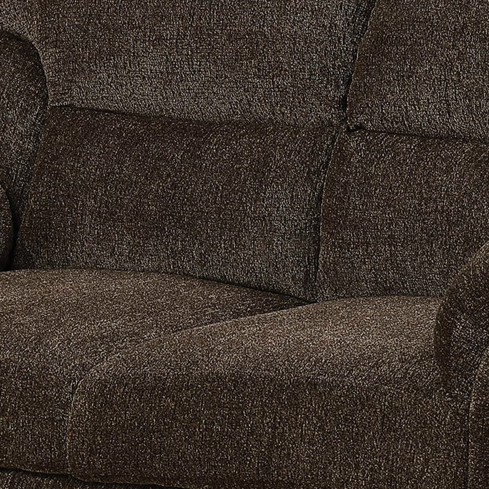 Transitional Chenille Fabric & Wood Loveseat With Cushioned Armrests Brown By Casagear Home CCA-506572