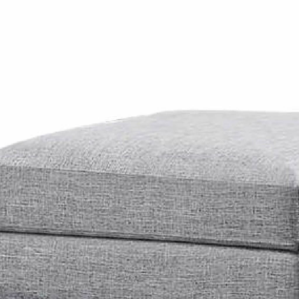 Fabric Upholstered Ottoman With Tappered Wooden Legs Light Gray and Brown - 551303 CCA-551303