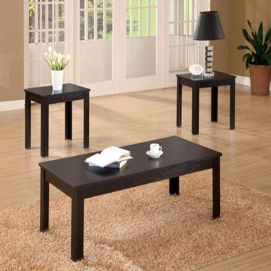 Attractive Black Three Piece Occasional Table Set