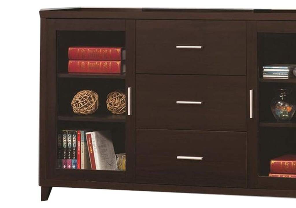 Modern & Minimal Style TV Console With Multi Shelves & Drawers Cappuccino Brown - 700881 CCA-700881