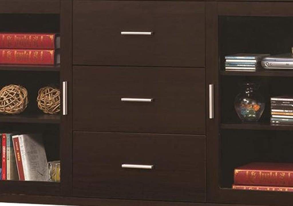 Modern & Minimal Style TV Console With Multi Shelves & Drawers Cappuccino Brown - 700881 CCA-700881